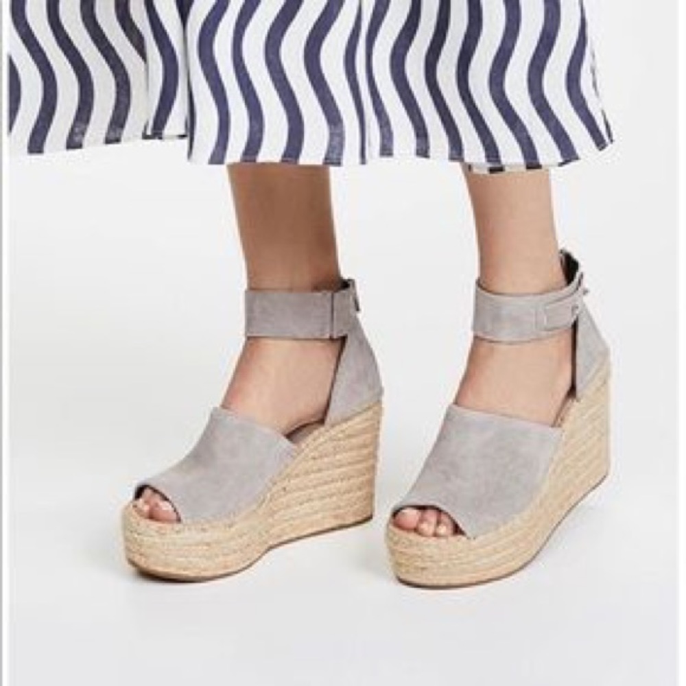 Dolce Vita Straw Espadrille Gray
